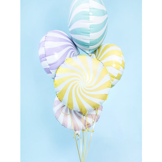 Party Deco Party Deco Foil Balloon - Candy - Light Yellow