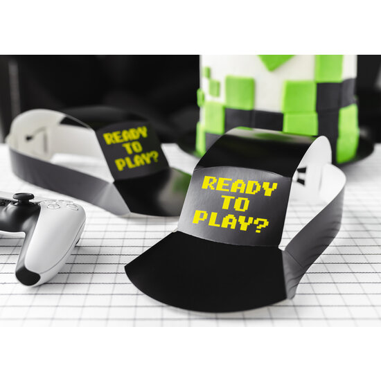 Party Deco Party Deco Chapeaux en papier Gamer