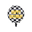 Party Deco Party Deco - Foil balloon - Checkered flag - Happy Birthday