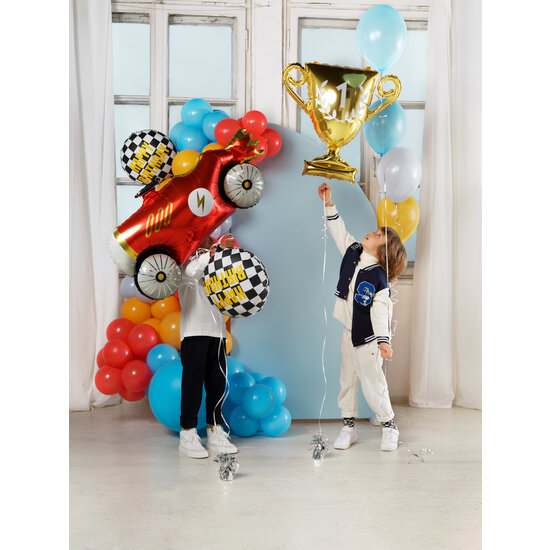 Party Deco Party Deco - Folienballon Zielflagge, 45 cm, Mix
