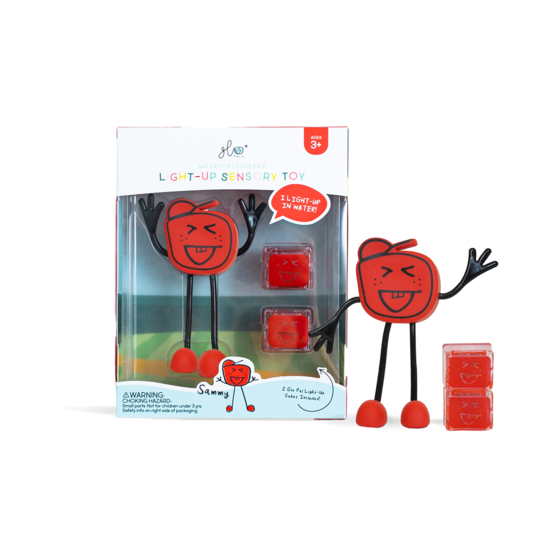 Glo Pals Sammy, Light Up Cubes, Characters, Red, 1+2 pieces