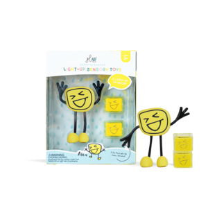 Glo Pals Alex, Leuchtwürfel, Figuren, gelb 1+2 Stück