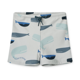 Liewood Otto Bedruckte Badehose  Whales/Cloud Blue