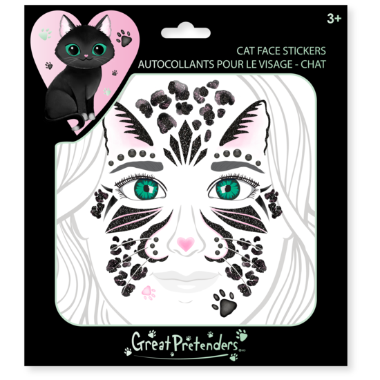 Great Pretenders Great Pretenders - Autocollants pour visage de chat noir