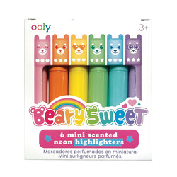Ooly | Beary Sweet 6 Mini Geurende Neon Markeerstiften