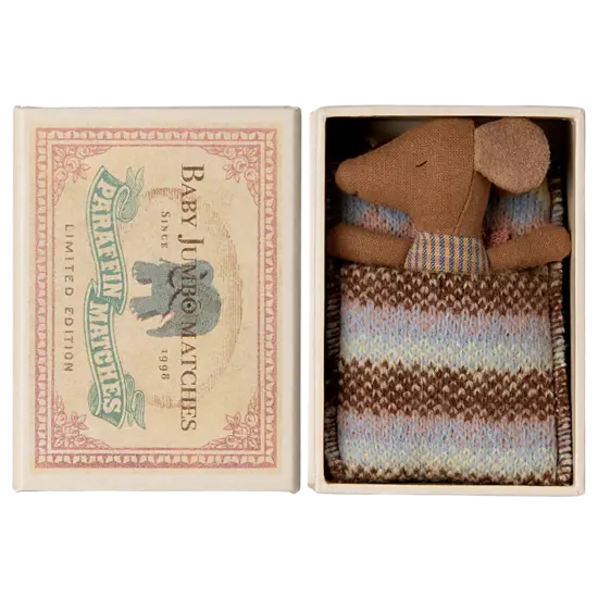 Maileg Maileg | Sleepy Wakey Baby Mouse In Matchbox - Rose