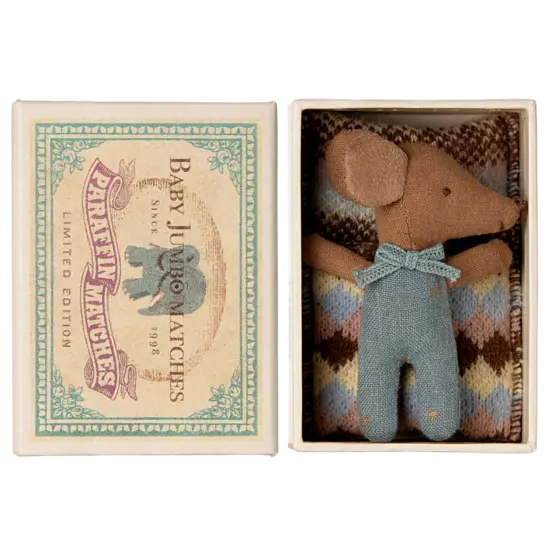 Maileg Maileg | Sleepy Wakey Babymuis In Luciferdoosje - Blue