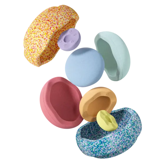 Stapelstein Stapelstein | Summer Rainbow Set Pastel stapelstenen 8 stuks