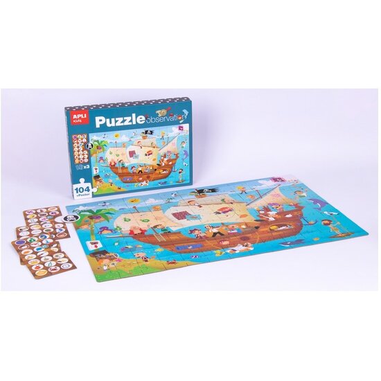 APLI APLI | Piratenschip Observeer Puzzel 104 Stuks