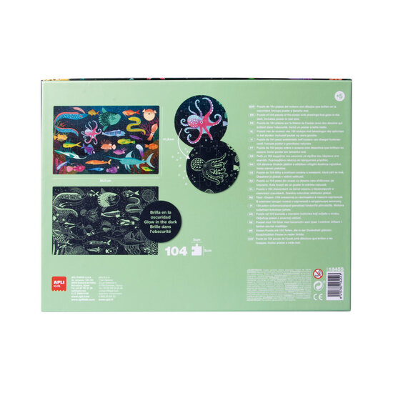 APLI APLI | Oceaan Puzzel Glow In The Dark + Poster 104 Stuks