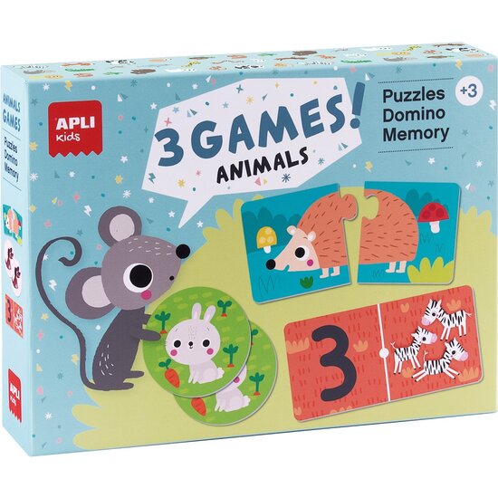 APLI APLI |  3 Animal games (Puzzle, Memory, Domino)