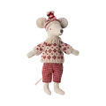 Maileg Maileg | winter mouse with ski set mother - Red