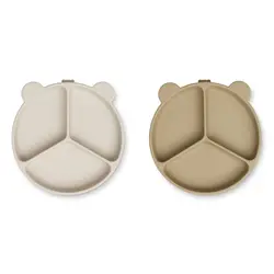 Liewood | Stacy Divider Suction Plate 2-Pack Sandy / Oat