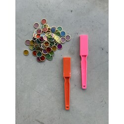 Shaw Magnets | Magnetic Wands x2 & 100 Mag Chips Oranje/Roze