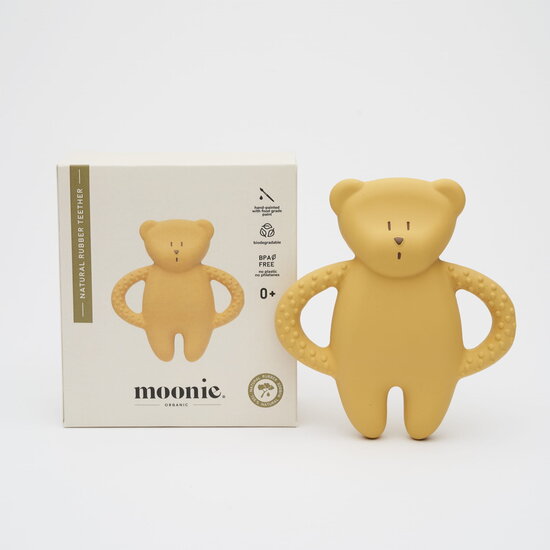 Moonie Moonie | Natural RubberTeether Bear Honey