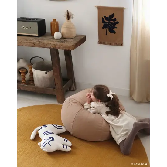 Nobodinoz Nobodinoz | Landscape Quilted Round Beanbag 65x40cm Sesame