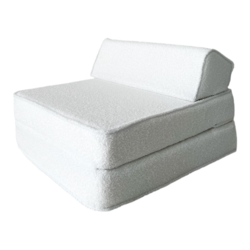 Moje | Bouclé Lounger - Bouclé Weiß