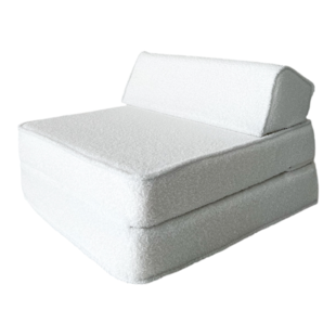 Moje | Bouclé Lounger - Bouclé Weiß