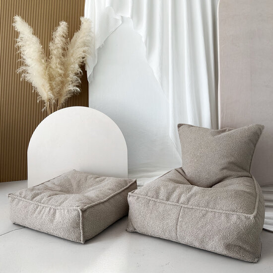 Moje Moje | Bouclé Ottoman Beige