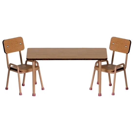 Maileg Maileg | Table and chair set, Mouse - Dark powder