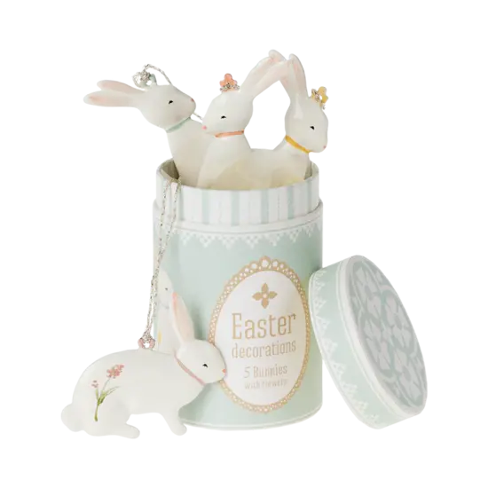 Maileg Maileg | Ornements lapin de Pâques, 5 pièces