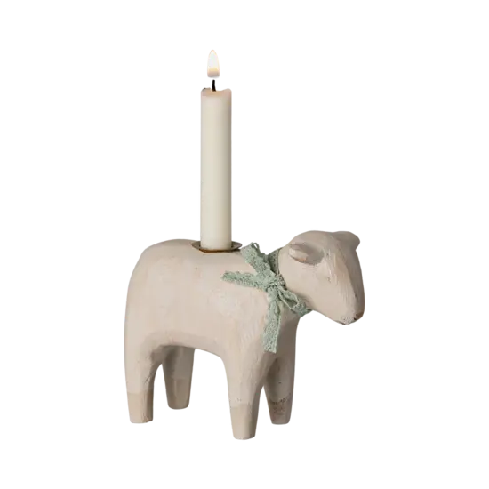 Maileg Maileg | Candle holder, Lamb - Mint