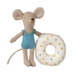 Maileg |  Beach mouse with float, Little sister - Multi dot
