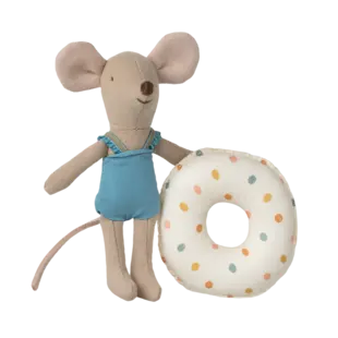 Maileg |  Beach mouse with float, Little sister - Multi dot