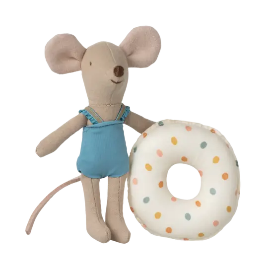 Maileg Maileg |  Strandmaus mit Schwimmer, Kleine Schwester - Mehrfacher Punkt