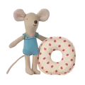 Maileg Maileg |  Beach mouse with float, Little sister - Red dot