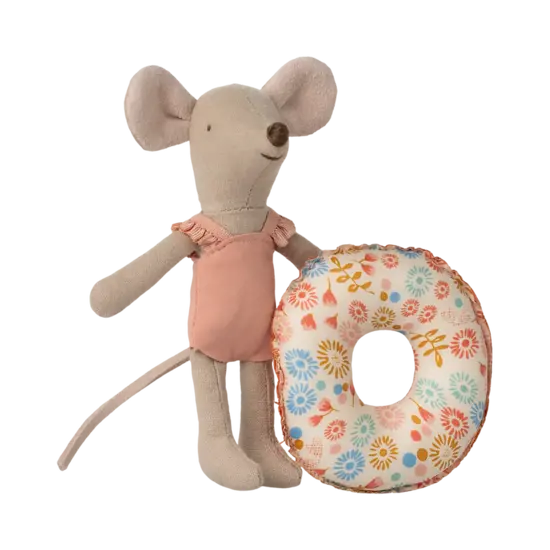 Maileg Maileg |  Strandmuis Met Zwemring, Kleine Zus - Bloem