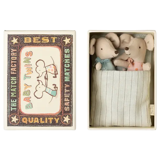 Maileg Maileg | Zwillinge, Baby-Mäuse in Streichholzschachtel