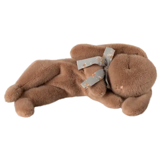 Maileg Maileg | Peluche lapin endormi, petit - marron doux