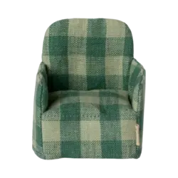 Maileg | Folding chair, Mouse - Green check