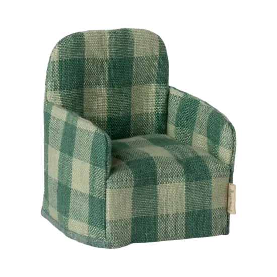Maileg Maileg | Folding chair, Mouse - Green check
