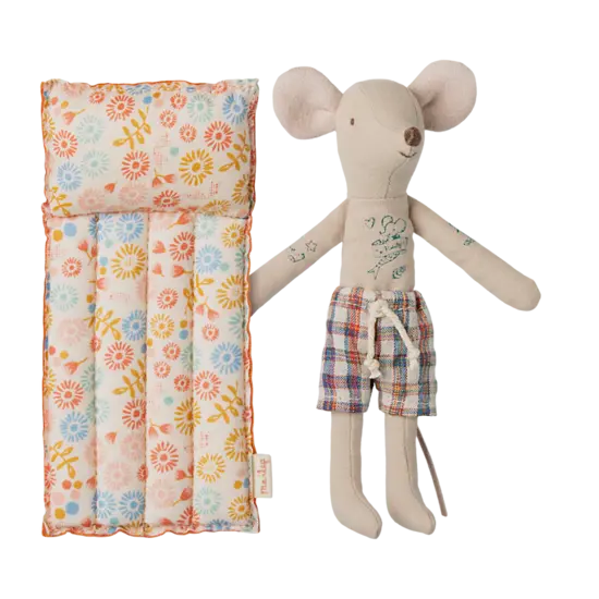 Maileg Maileg |  Beach mouse with air mattress, Dad - Flower