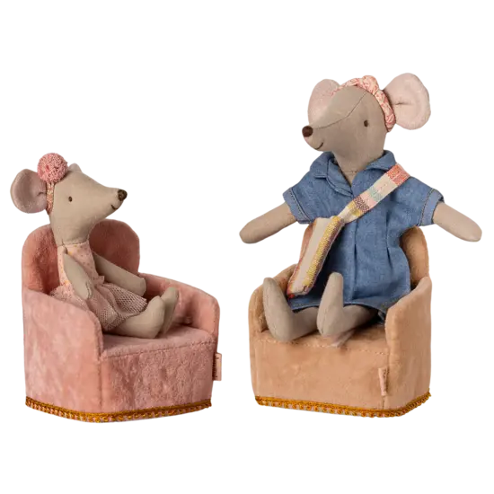 Maileg Maileg | Folding chair, Mouse - Rose