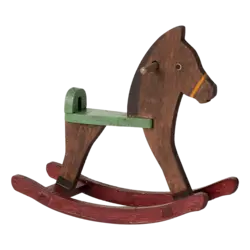 Maileg | Cheval à bascule, Souris - Marron foncé