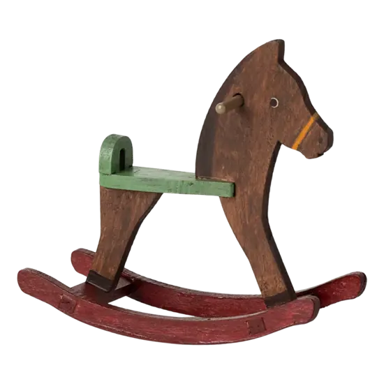 Maileg Maileg | Cheval à bascule, Souris - Marron foncé