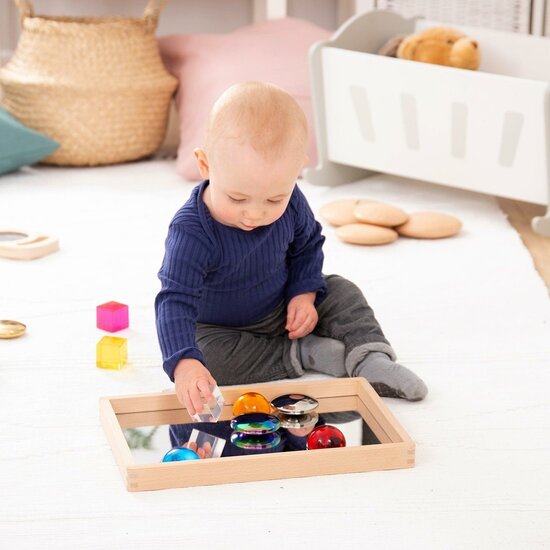 Tickit Tickit | Petit plateau miroir en bois