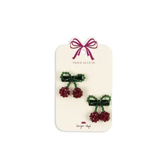 Konges Slojd Konges Slojd | Haarspange Glitzerkirschen 2er-Pack