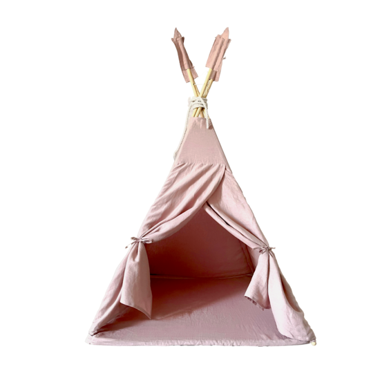Moje Moje | Tipi-Zelt – Puderrosa Leinen