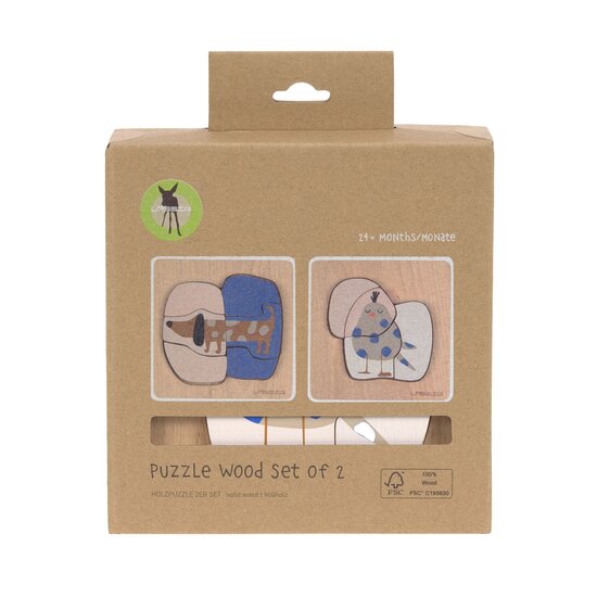 Laessig Laessig | Wooden Puzzle Set Little Mateys Dog/Bird