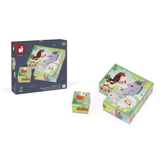Janod Janod | 9 animaux de la ferme Blocs de carton Thiemed
