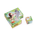 Janod Janod | 9 Farm  Animal Thiemed Cardboard Blocks
