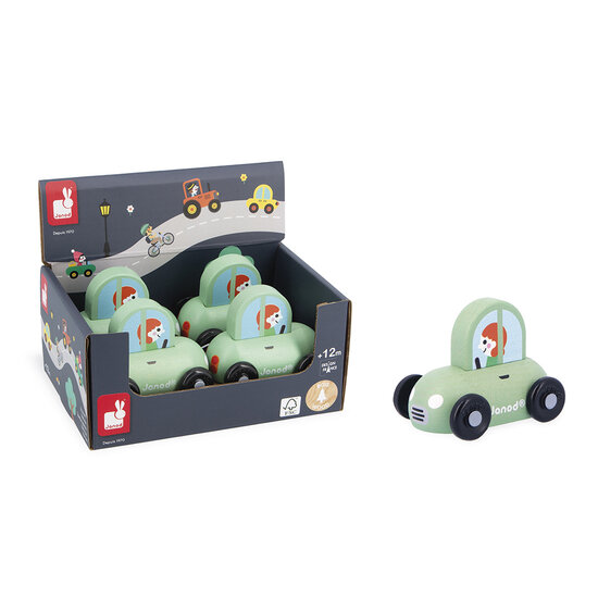 Janod Janod | Cross Roads - Voiture verte en bois Ville