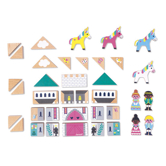 Janod Janod | Cross Roads - Enchanted Kingdom 37 wooden blocks set