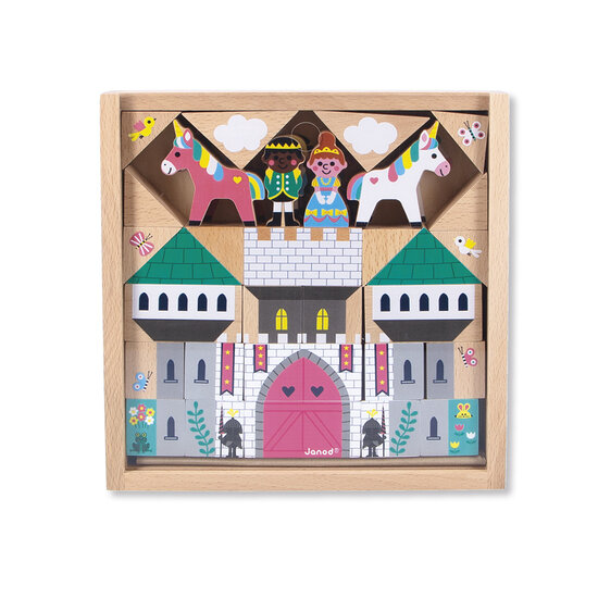 Janod Janod | Cross Roads - Enchanted Kingdom 37 wooden blocks set