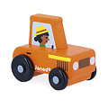 Janod Janod | Cross Roads - Countryside Orange Wooden Tractor