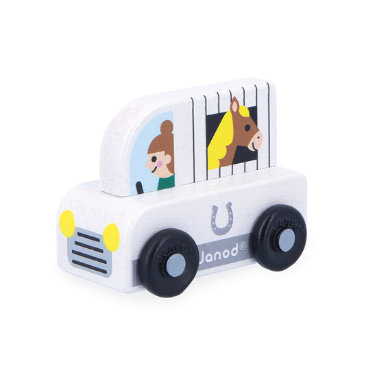 Janod Janod | Cross Roads - Countryside Wooden Horse Trailer